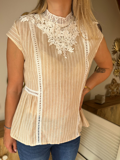 Blouse à rayures Abby Beige