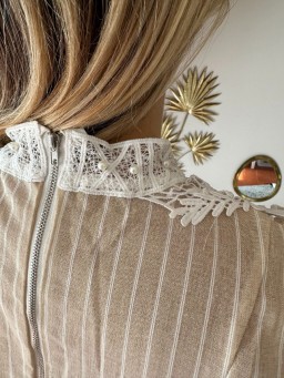 Blouse à rayures Abby Beige