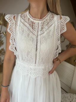 Robe dentelle Elise Blanche