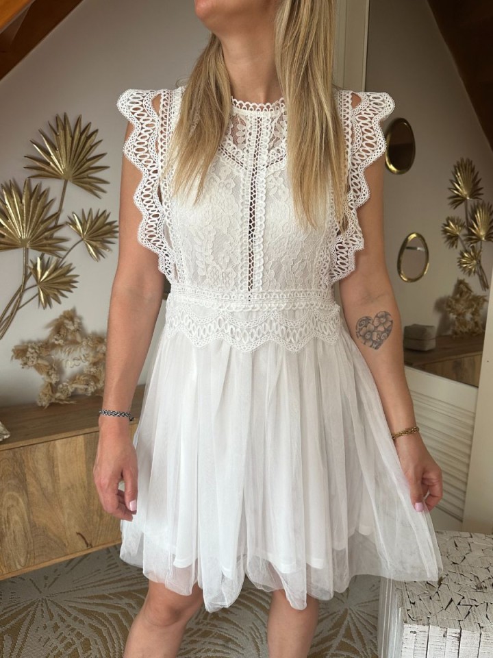 Robe dentelle Elise Blanche