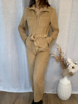 Combinaison Lou Velour Beige