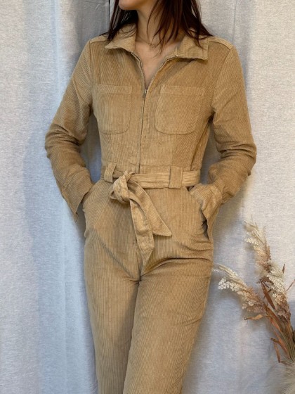 Combinaison Lou Velour Beige