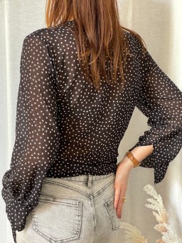 Blouse Cache-Cœur Doria Noir