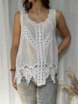 Top dentelle Hannia Blanc