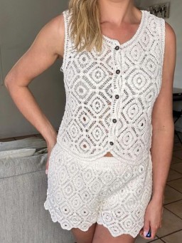 Ensemble en crochet Mara Blanc