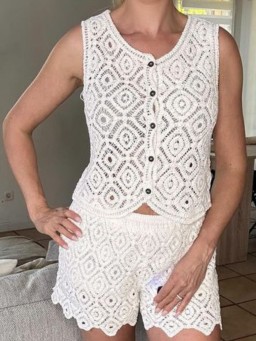 Ensemble en crochet Mara Blanc