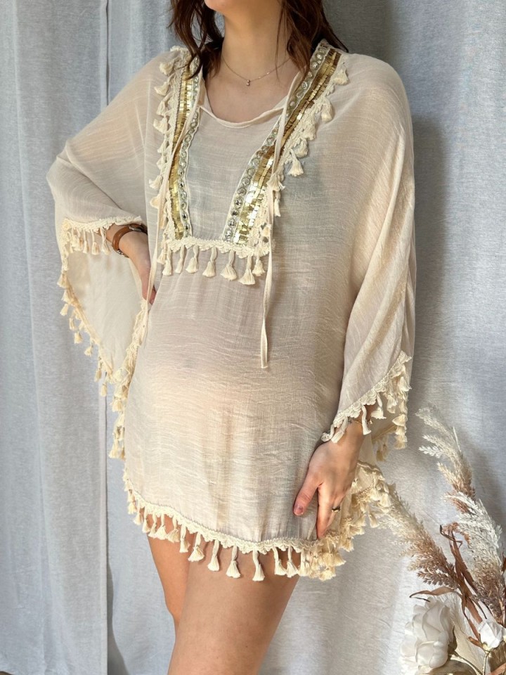 Blouse dentelle Ezra Beige