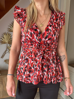 Blouse imprimée Marcia Rouge